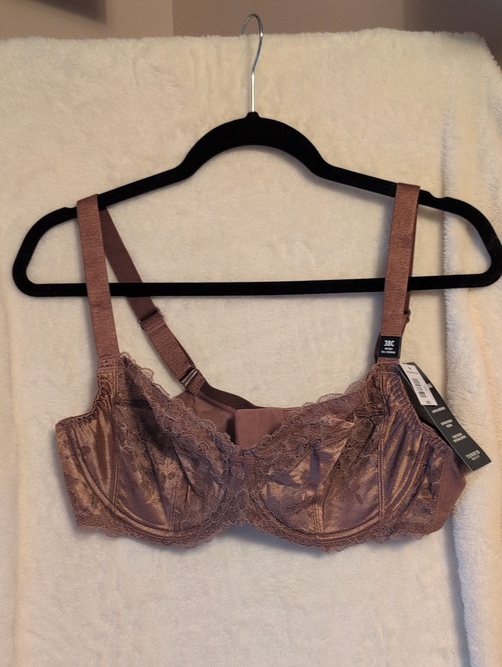 Torrid Unlined Full Coverage Underwire Lace Bra in Dusty Rose 38C NWT